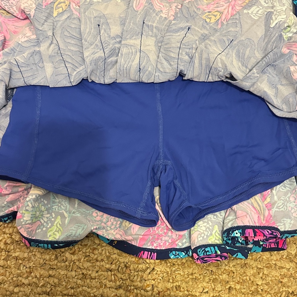 Lilly Pulitzer Blue and Pink Mini Skirt - Picture 3 of 3